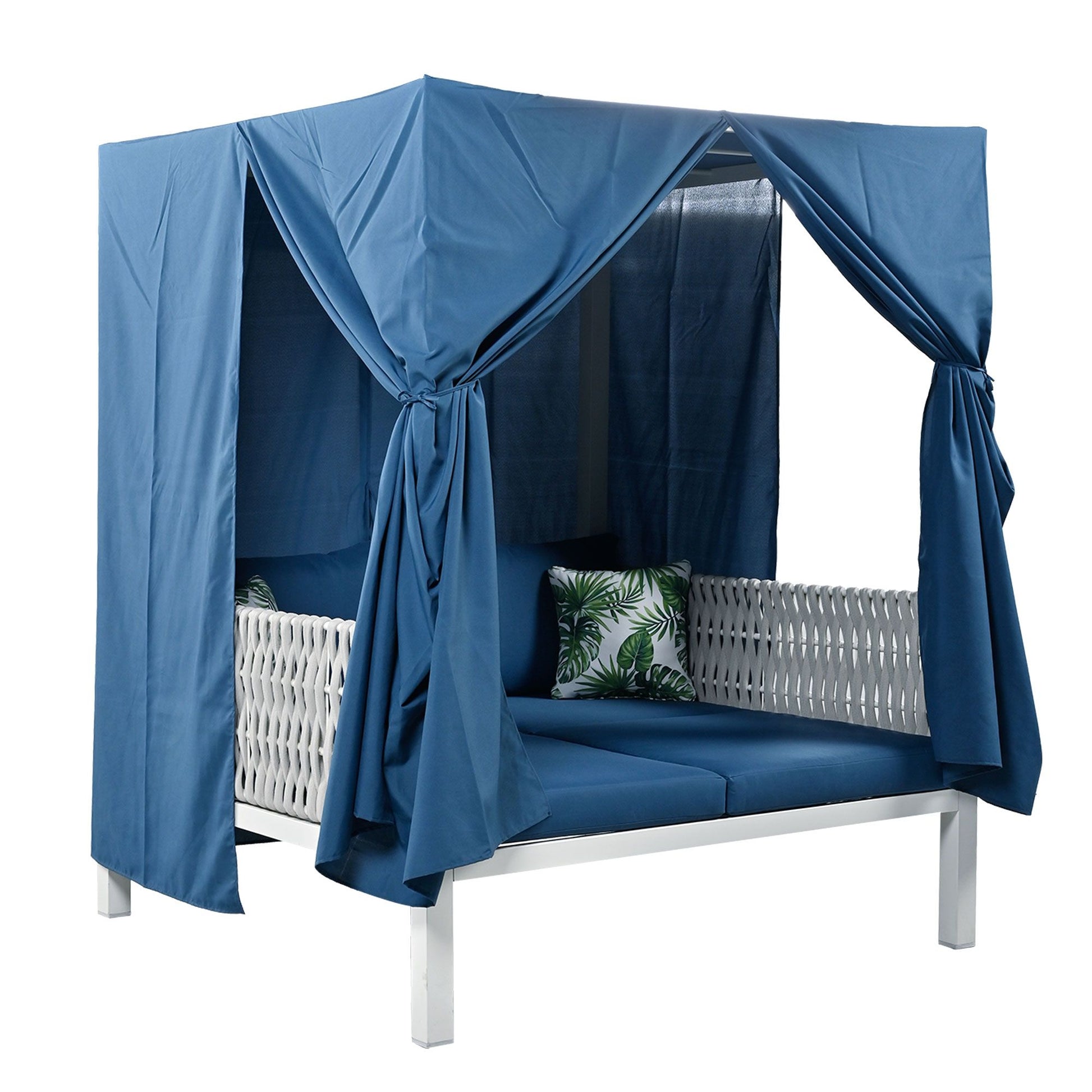 Outdoor Patio Sunbed with Curtains, High Comfort, Suitable for Multiple Scenarios - Discount Msrp 