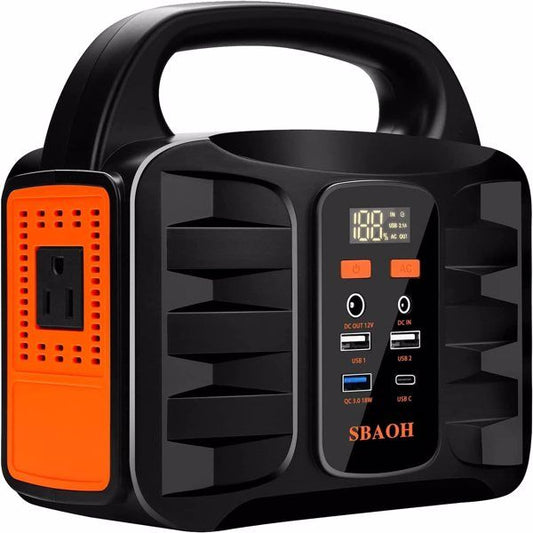 150W Portable Power Station, 155Wh 42000mAh Outdoor Solar Generator 110V AC DC Ports for Home Backup, Outdoor RV Camping, Emergency Lithium Battery Outages,Black(No Solar Panel) - Discount Msrp 