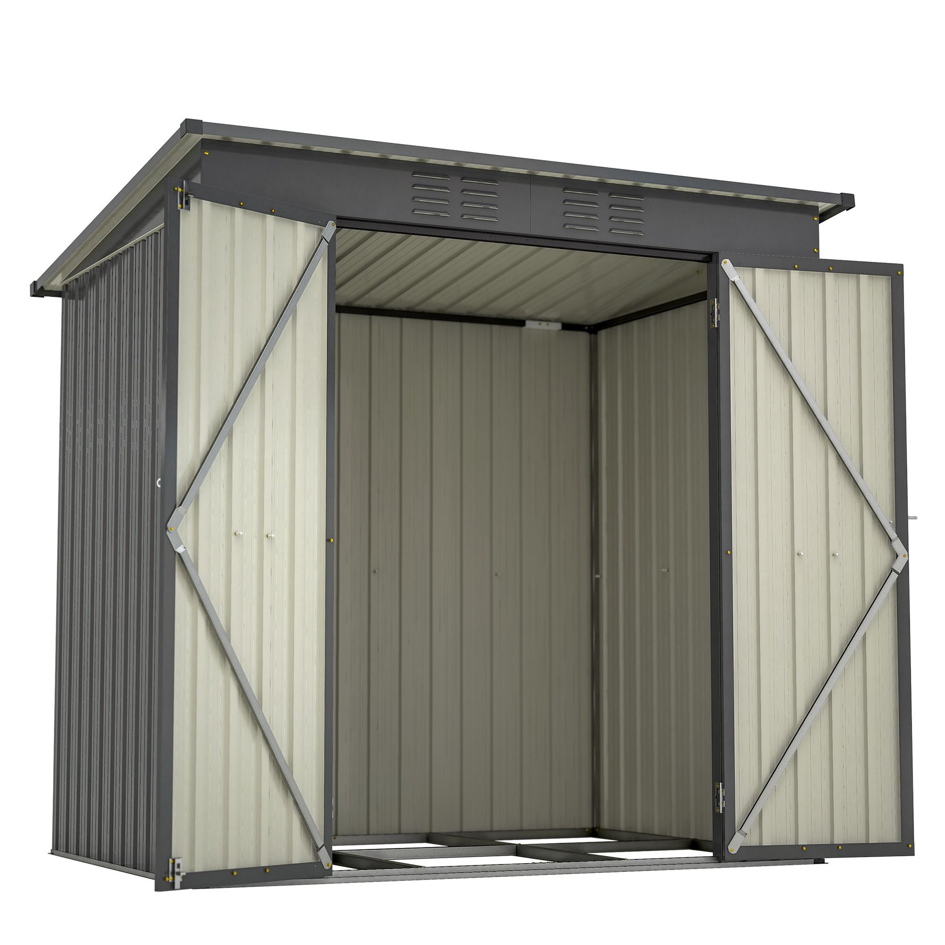 6 x 4 ft Outdoor Storage Shed, All Weather Tool Shed for Garden, Backyard, Lawn, Black - Discount Msrp 