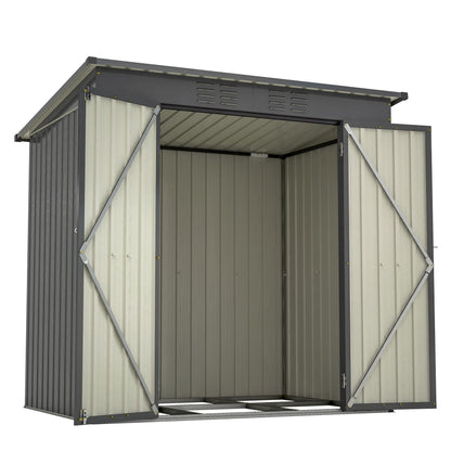 6 x 4 ft Outdoor Storage Shed, All Weather Tool Shed for Garden, Backyard, Lawn, Black - Discount Msrp 