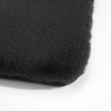 2 Piece Gray Faux Rabbit Fur Bath Rug Set, 17" x 24 & 20" x 30" - Discount Msrp 