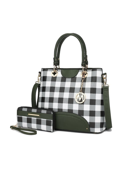 MKF Collection Gabriella Checkers Handbag with Wallet by Mia k - Discount Msrp 