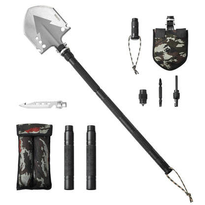 Survival Shovel 11 in 1 Camping Shovel Folding Multitool Portable Compact - Discount Msrp 