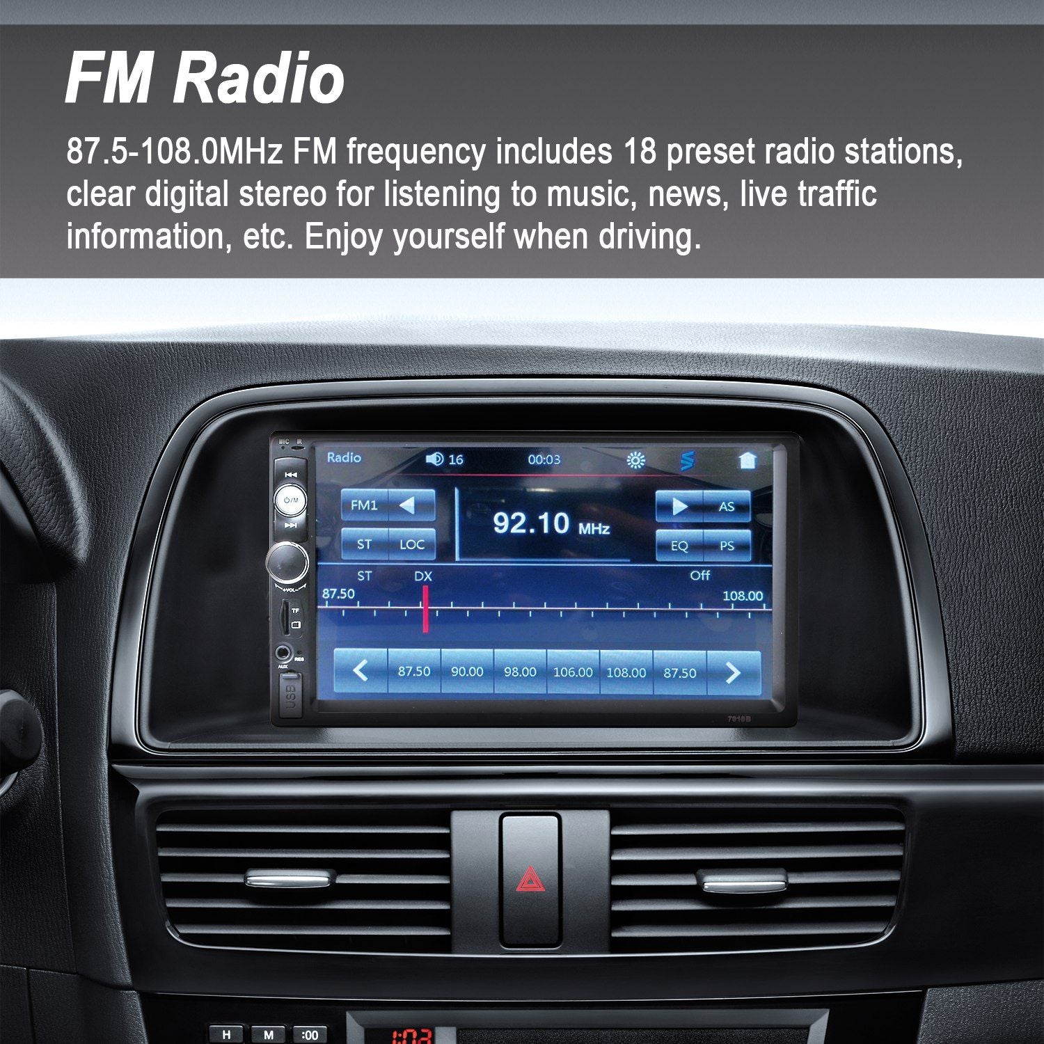 7 Inches Universal Wireless Car MP5 Player 1080P Video Player Stereo Audio FM Radio - Discount Msrp 