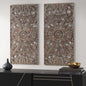 Distressed Carved Wood 2-piece Wall Decor Set - Discount Msrp 
