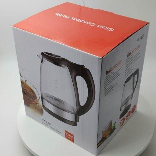 (TM-788-110V)Electric Kettle with Stainless Steel Filter and Inner Lid, 1200W Wide Opening 1.7L Glass Tea Kettle & Hot Water Boiler Black - Discount Msrp 