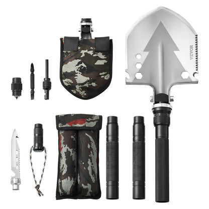 Survival Shovel 11 in 1 Camping Shovel Folding Multitool Portable Compact - Discount Msrp 