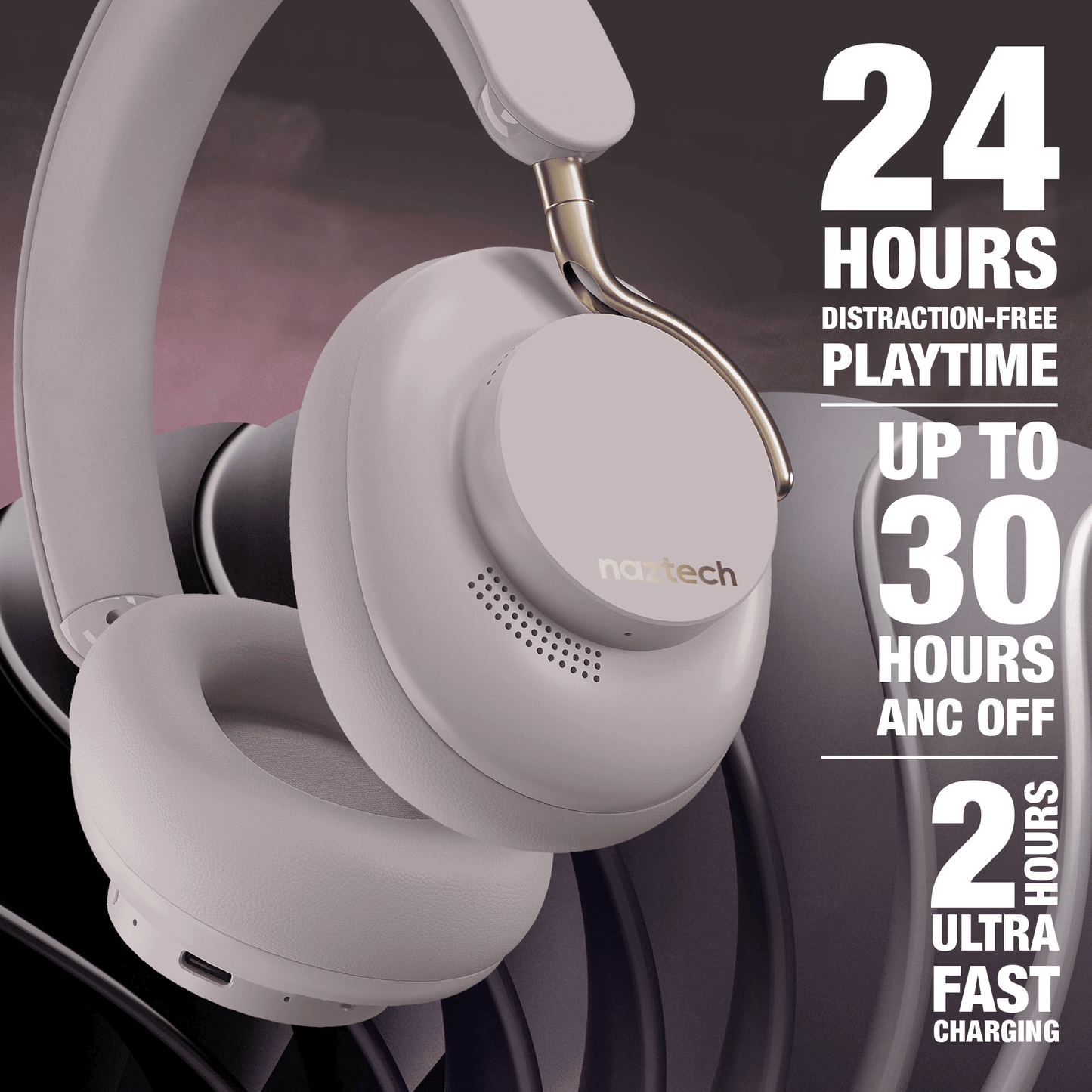 Naztech Aura 360 ANC Wireless Headphones - Discount Msrp 