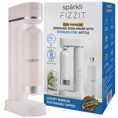 FIZZIT™ Spärklï Carbonated Water Soda Maker with Stainless Steel Bottle – Eco-Friendly, Dishwasher Bottles - Sparkling Water Maker - Discount Msrp 