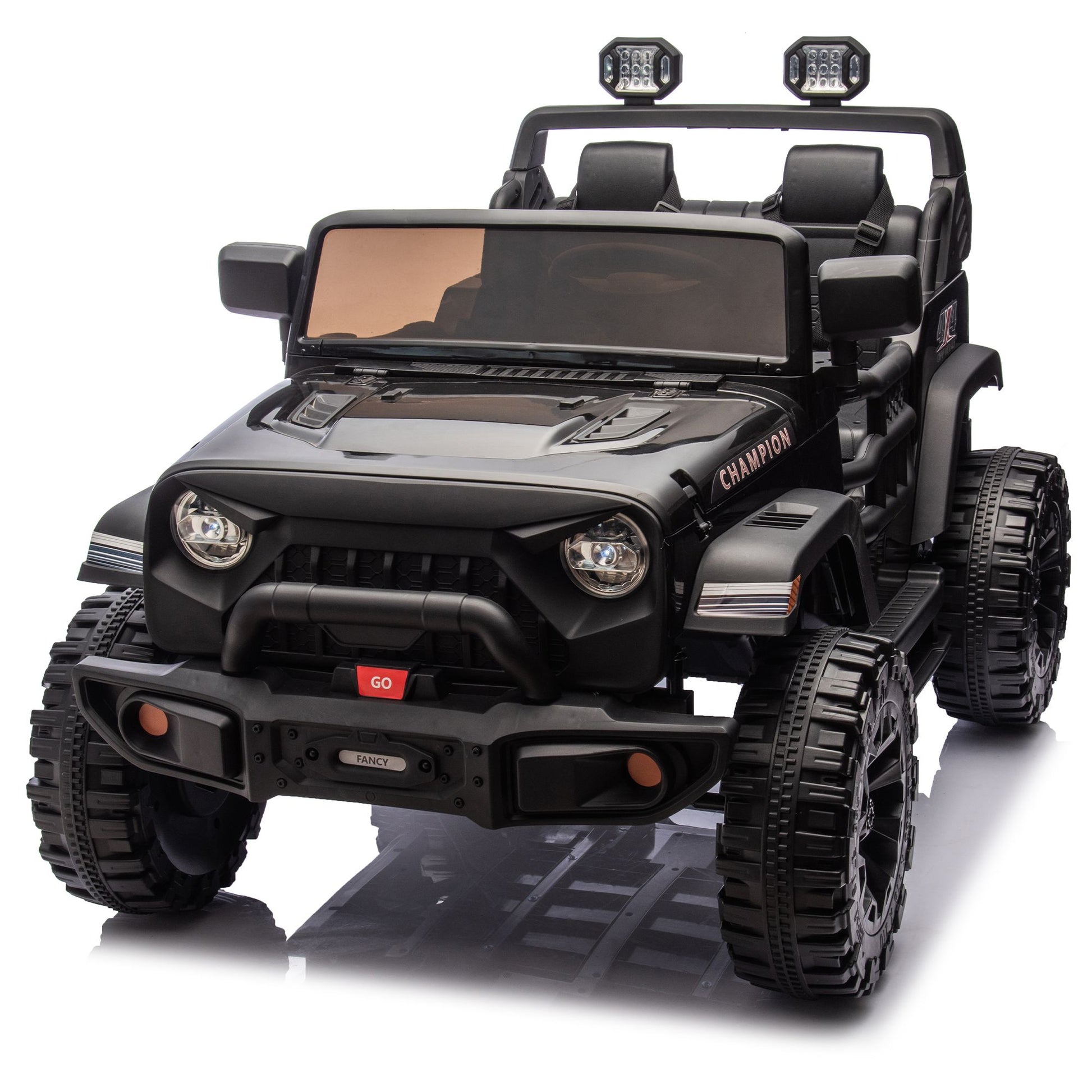 24V Two-seater Kids Ride On Electric Car W/parents control,Seat width 19.69in,400W motor,Four-wheel suspension,light&searchlight,USB,MP3,Bluetooth,Provide a speed of 1.86-4.35MPH for kids of 3+. - Discount Msrp 