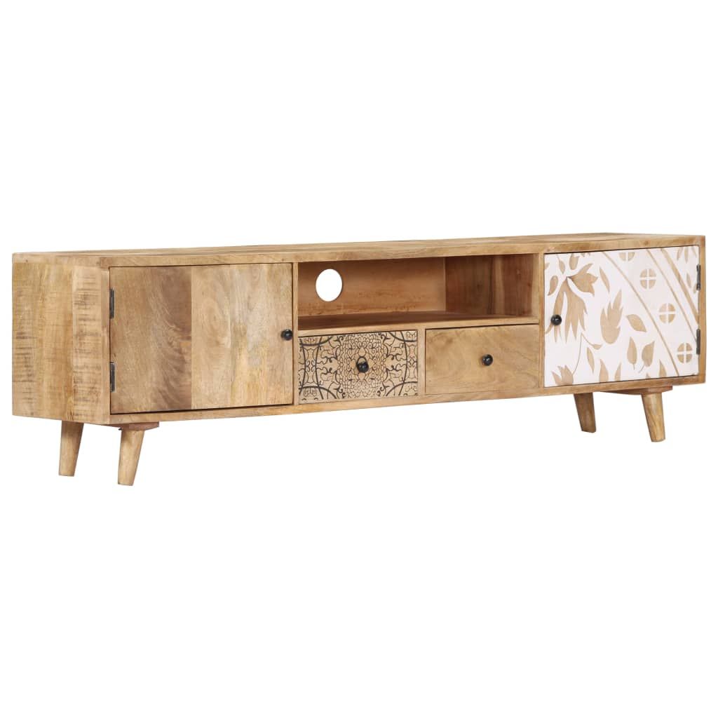 TV Stand 55.1"x11.8"x15.7" Solid Wood Mango - Discount Msrp 