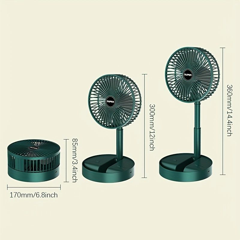Portable Desk Fan; USB Rechargeable Fan; Folding Telescopic Adjustable Cooling Fan; Mini Summer Quiet Table Fan For Home Office Bedroom Gift For Birthday/Easter/President's Day/Boy/Girlfriends - Discount Msrp 
