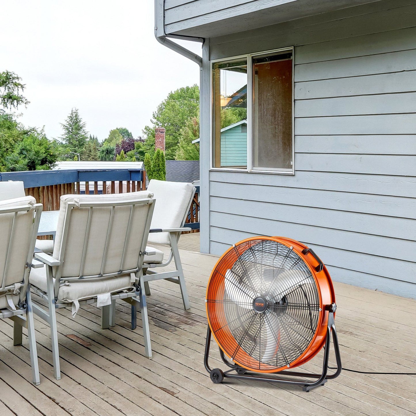 Drum Fan 24 Inch High Velocity Industrial Use 3-Speed 8600CFM for Warehouse - Discount Msrp 