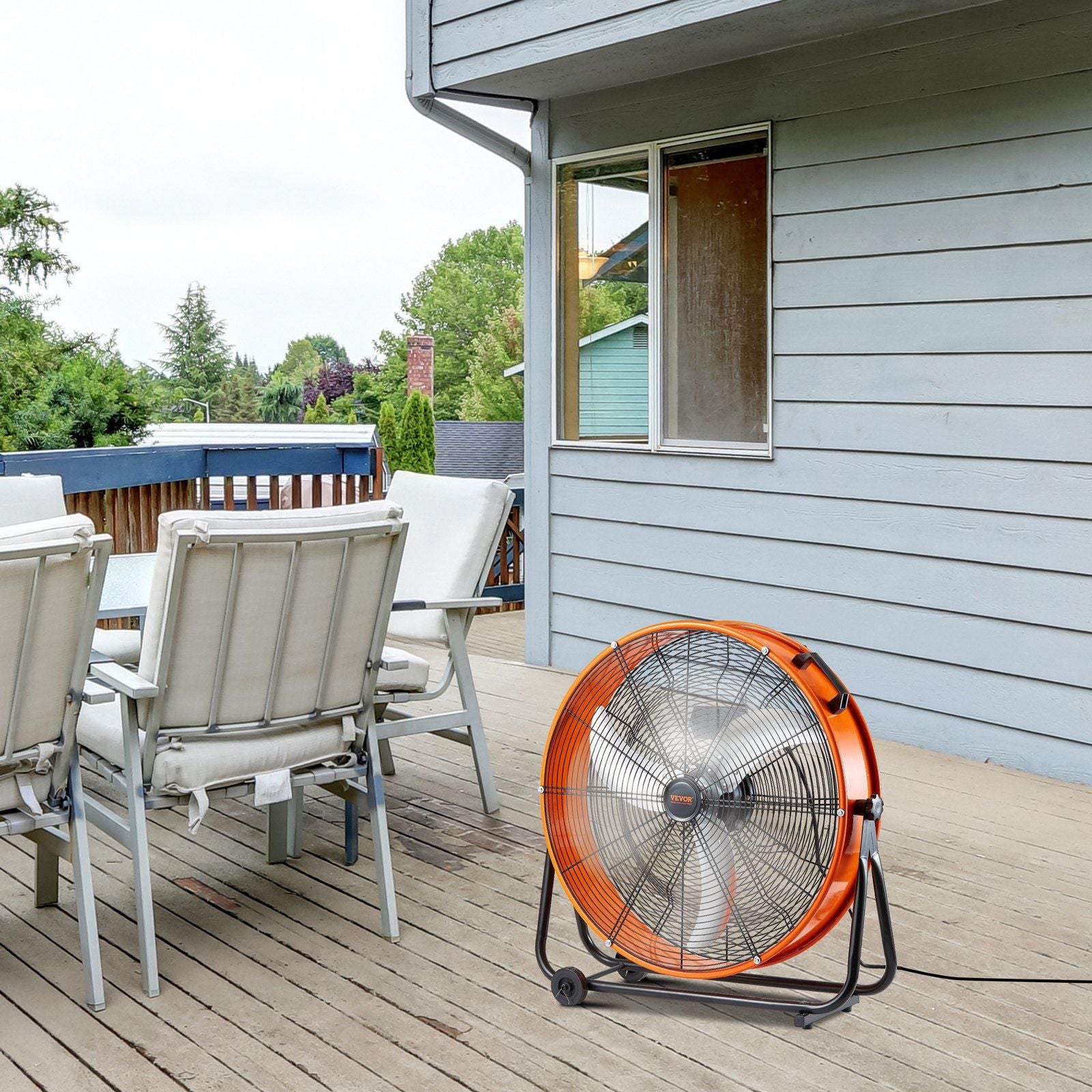 Drum Fan 24 Inch High Velocity Industrial Use 3-Speed 8600CFM for Warehouse - Discount Msrp 