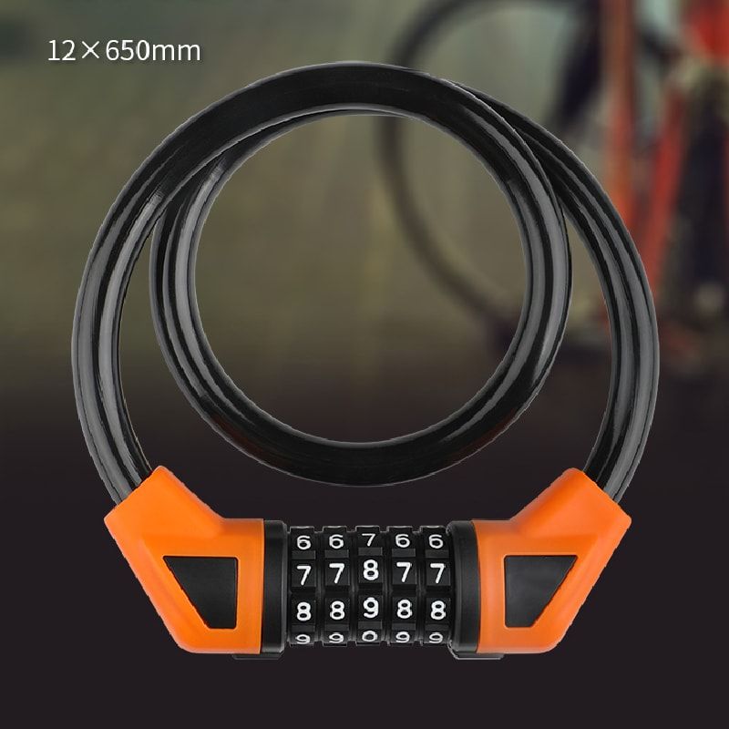 5-digit Combination Lock Bicycle Lock Cable, Anti-theft Bicycle Chain, 5-digit Security Reset Bicycle Password Combination Lock Without Mounting Bracket (black) - Discount Msrp 