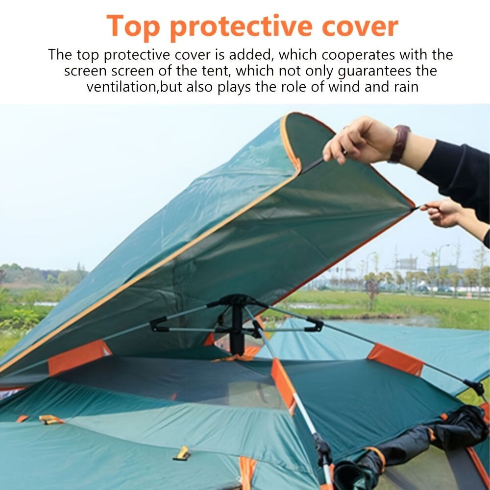 Muti-Person Outdoor Automatic Quick Opening Camping Tent with Mesh Windows. Made of Oxford Fabric, Comes with Portable Bag & Moisture - Proof Mat. Ideal for Family Camping, Fishing, Hunting - Discount Msrp 