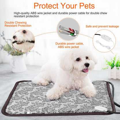 Pet Heating Pad Dog Cat Electric Heating Mat Waterproof Adjustable Warming Blanket - Discount Msrp 