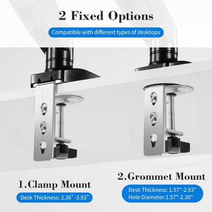 The monitor arm is adjustable for desktop mount and fits 15-27 inch monitors with weight capacities up to 15.4 pounds, black - Discount Msrp 