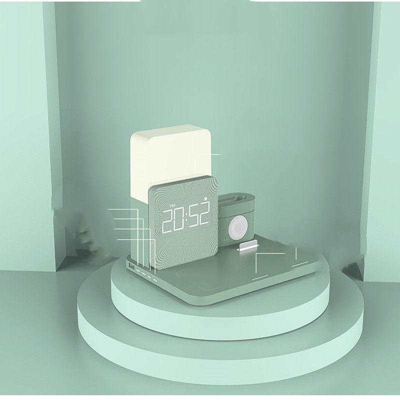 Multifunctional Alarm Clock Wireless Charger Bedroom - Discount Msrp 