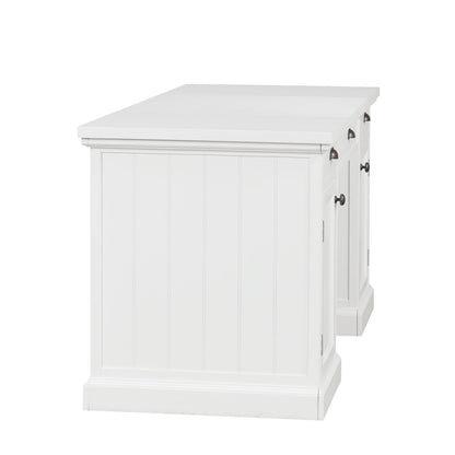 67''Modern Executive Desk,Computer Desk with 2 Storage Cabinet and 3 Drawers, Rectangle Home Office Desk with back ,Reading Desk,Writing Table,Workstation for Home Office,Living Room,study,White - Discount Msrp 
