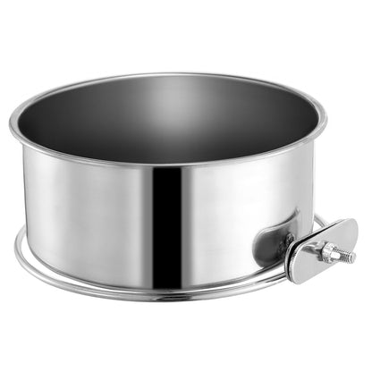 Stainless Steel Dog Bowl Pets Hanging Food Bowl Detachable Pet Cage Food Water Bowl with Clamp Holder - Discount Msrp 