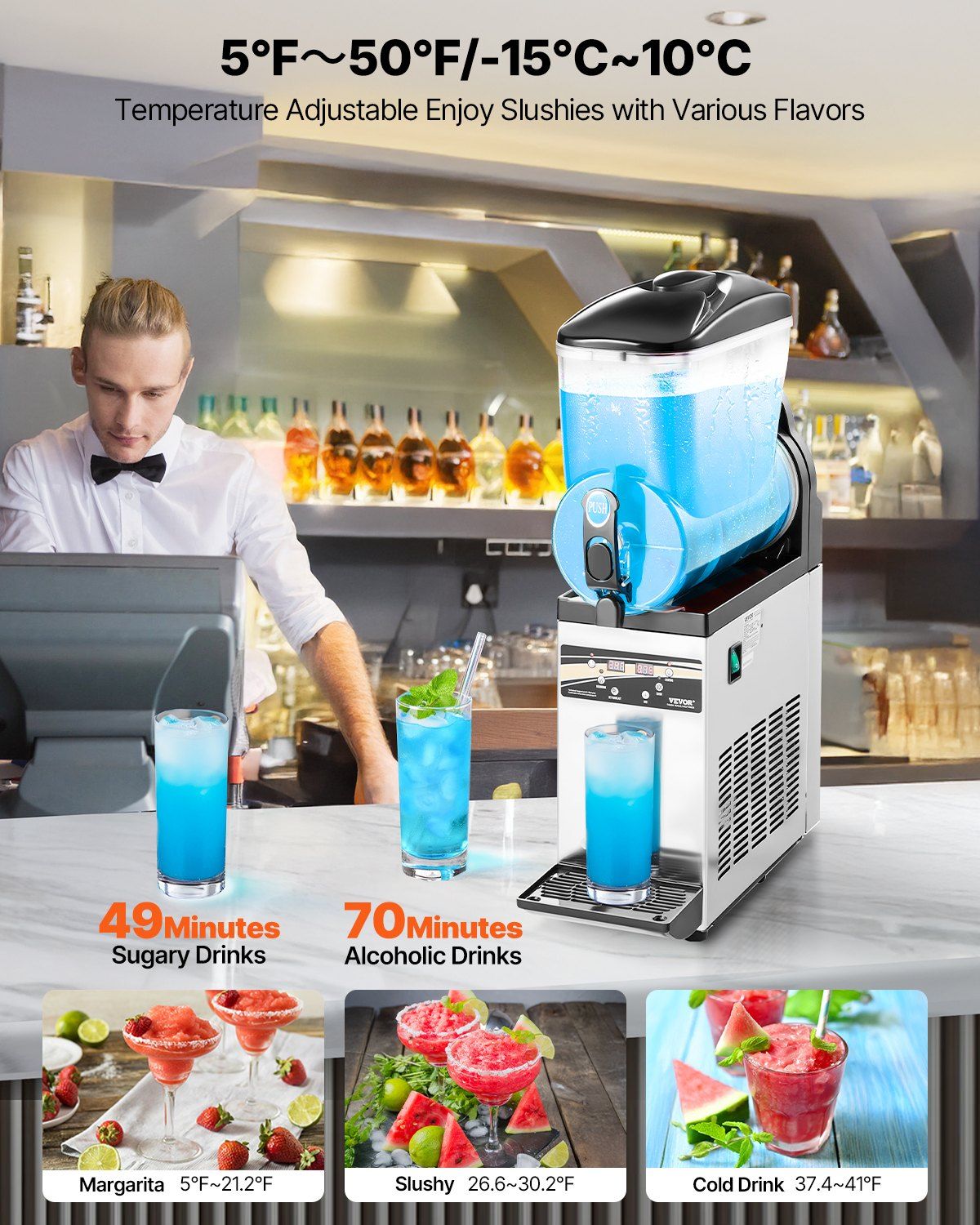 Commercial Slushy Machine 15L Margarita Smoothie Frozen Drink Slushie Maker - Discount Msrp 