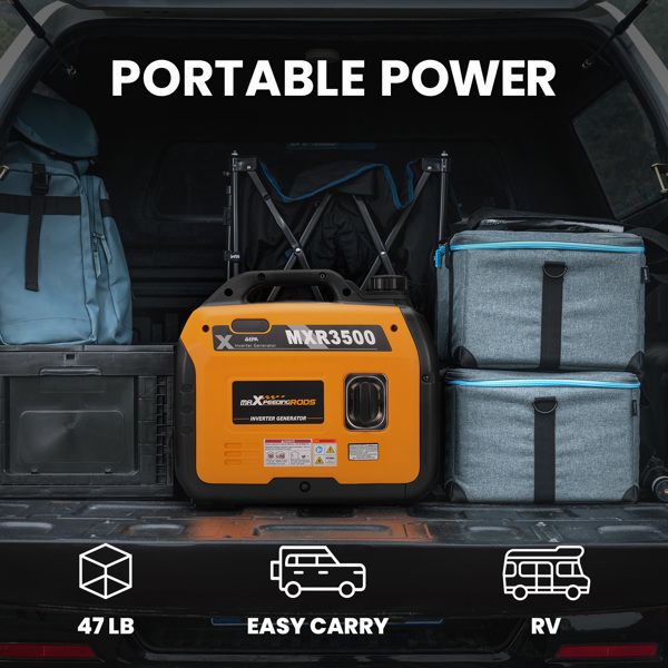 3.5KW Super Quiet Compact Portable Suitcase Inverter Generator Lightweight - Discount Msrp 
