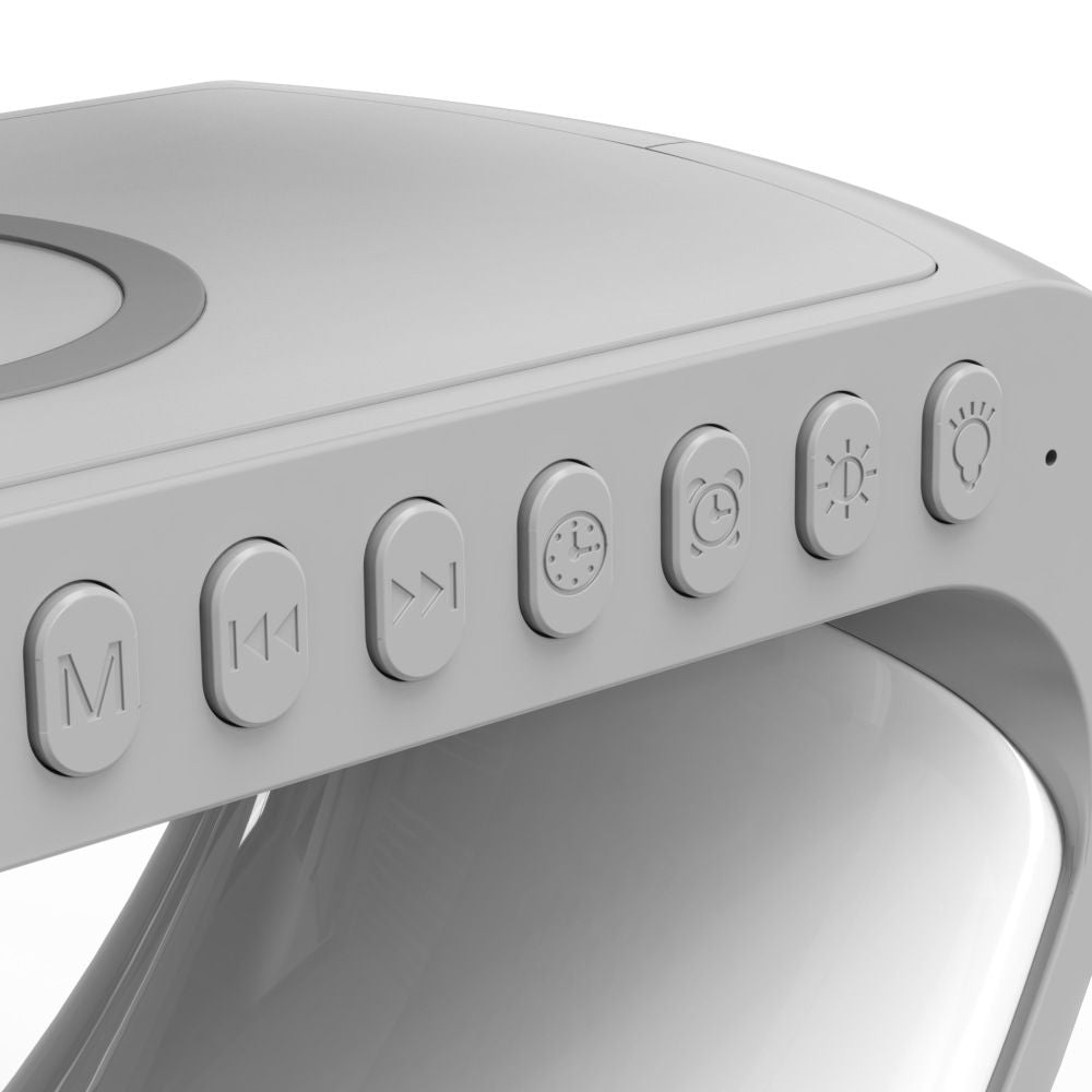 Intelligent atmosphere lamp Bluetooth speaker wireless charger bedside atmosphere lamp sunrise wake-up lamp polar lamp alarm clock - Discount Msrp 