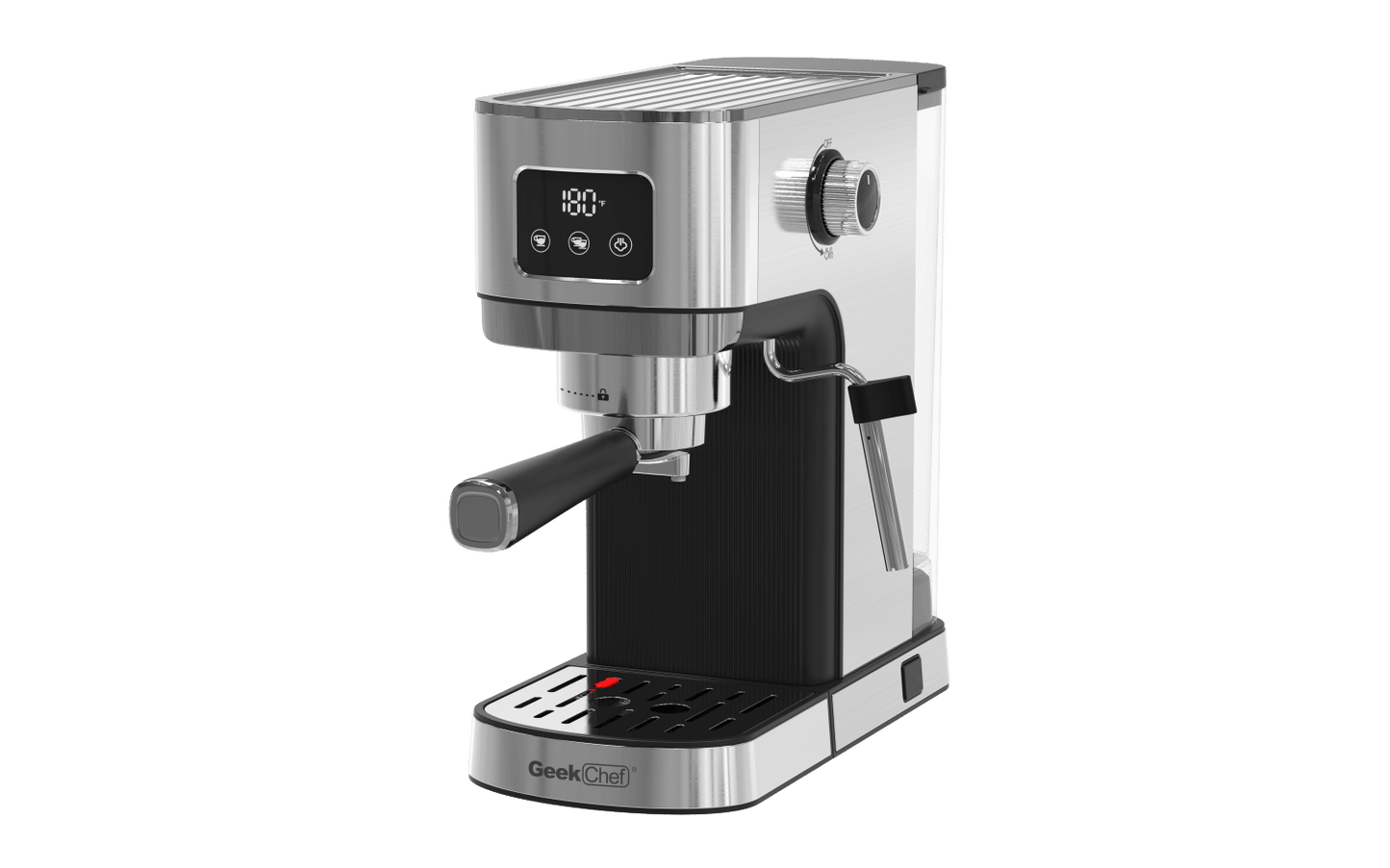 Geek Chef Espresso Machine, Cappuccino & Latte Machine with ESE POD Filter & Milk Frother Steam Wand, Accurate Temperature & Time Control, Compact Coffee Machine for Home,Stainless Steel - Discount Msrp 
