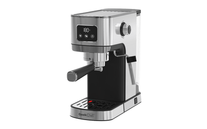 Geek Chef Espresso Machine, Cappuccino & Latte Machine with ESE POD Filter & Milk Frother Steam Wand, Accurate Temperature & Time Control, Compact Coffee Machine for Home,Stainless Steel - Discount Msrp 