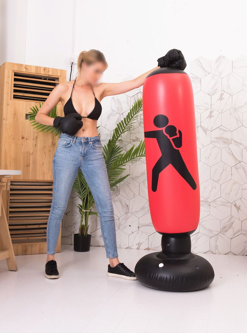 Free Standing Inflatable Punching Bag, Adults Teenage Fitness Sport Stress Relief Boxing Target, Heavy Training Bag - Discount Msrp 