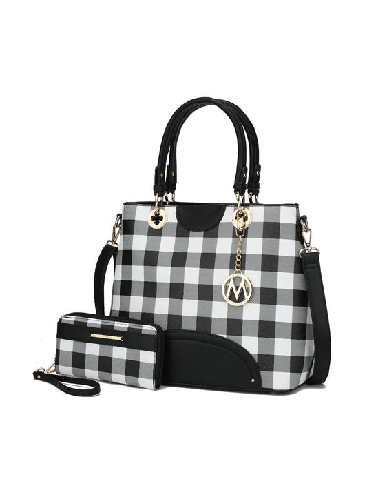 MKF Collection Gabriella Checkers Handbag with Wallet by Mia k - Discount Msrp 