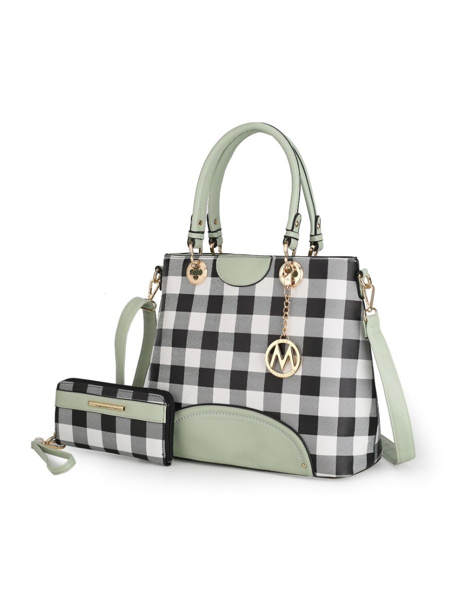 MKF Collection Gabriella Checkers Handbag with Wallet by Mia k - Discount Msrp 