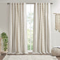 Cotton Printed Curtain Panel with Chenille Stripe and Lining(Only 1 Pc Panel) - Discount Msrp 