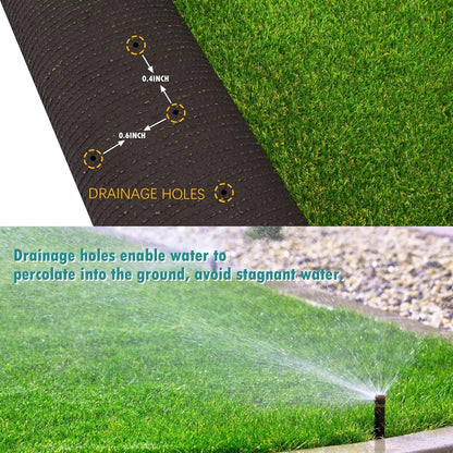 1PC- 3FTx33FT Artificial turf synthetic mat, outdoor garden lawn landscape pet turf, artificial grass carpet with drainage holes, artificial turf indoor background wall Christmas party decoration - Discount Msrp 