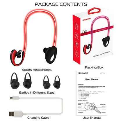 Wireless Sports Headsets Wireless V4.1 Neckband Earphones HD Stereo Sweat-proof Headphones Earbuds - Discount Msrp 