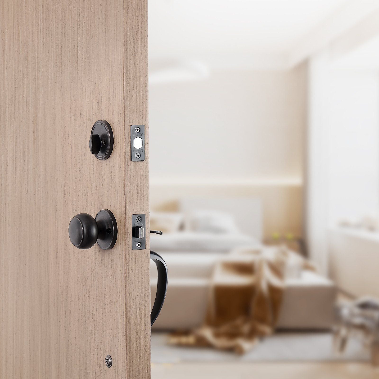 VEVOR Front Door Handle and Deadbolt Set, Antique Copper Front Door Lock Set with Interior Knob, Adjustable Hole Spacing Single Cylinder Handleset, for Right and Left Handed Entrance and Front Door - Discount Msrp 