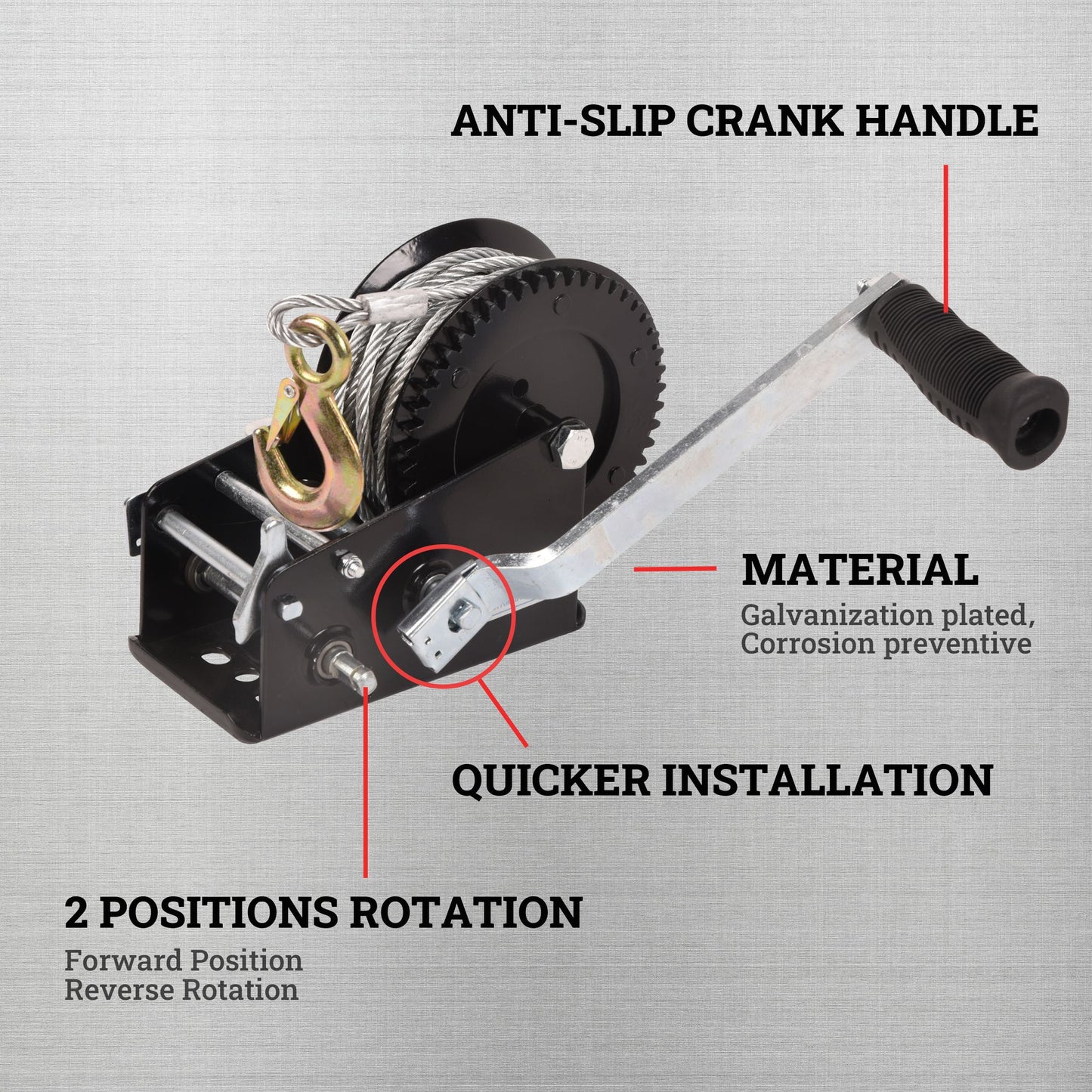 Hand Winch Boat Trailer Winch Heavy Duty Hook Steel Cable, Ratchet Manual Operated Winch for Trailers ATV UTV Boat Marine - Discount Msrp 