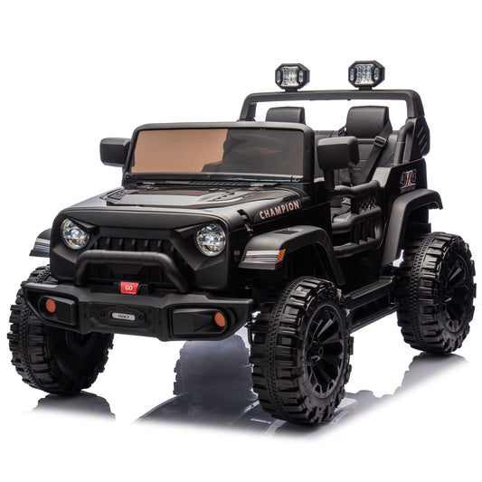 24V Two-seater Kids Ride On Electric Car W/parents control,Seat width 19.69in,400W motor,Four-wheel suspension,light&searchlight,USB,MP3,Bluetooth,Provide a speed of 1.86-4.35MPH for kids of 3+. - Discount Msrp 