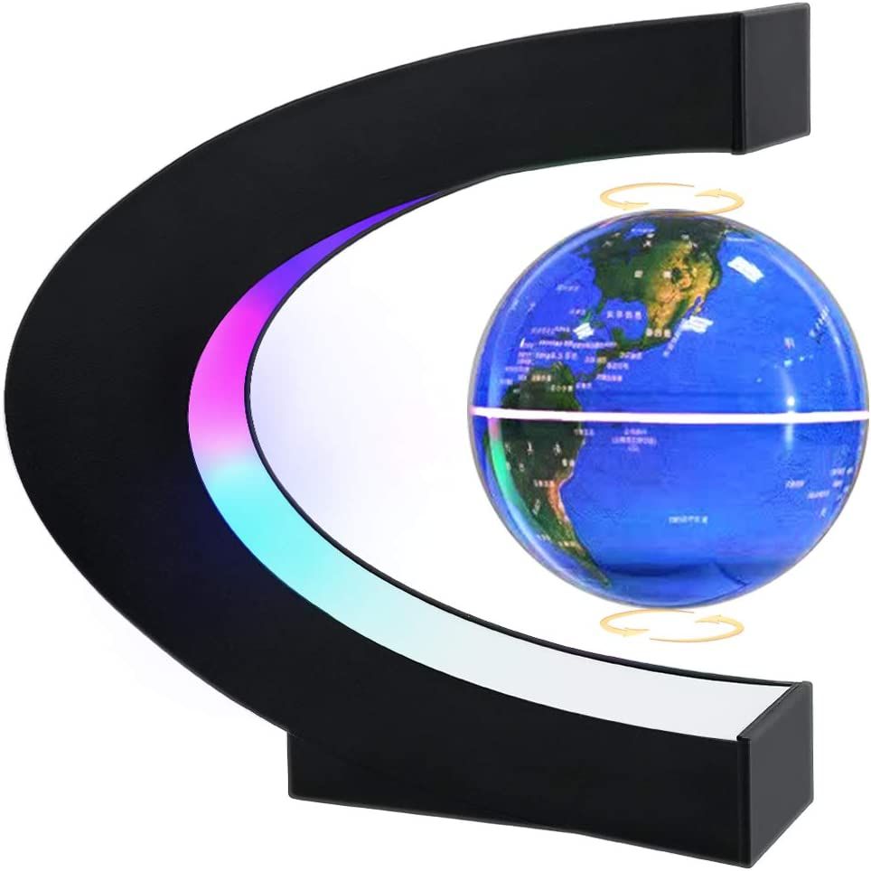 Magnetic Levitating Globe with LED Light; Cool Tech Gift for Men Father Boys; Birthday Gifts for Kids; Floating Globes World Desk Gadget Decor in Office Home/Display Frame Stand - Discount Msrp 