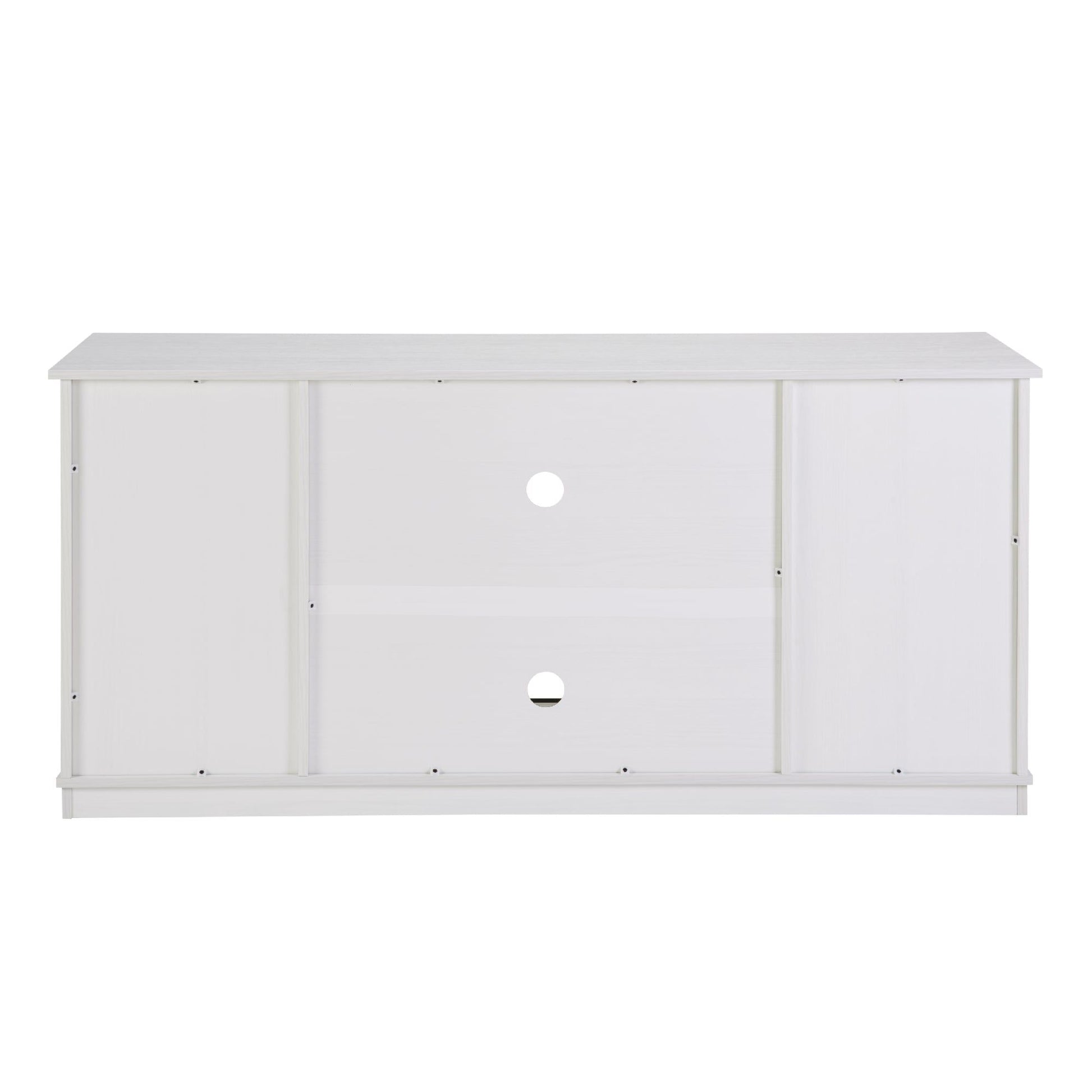 58" Farmhouse TV Stand and Entertainment Center for Televisions up to 65 Inchs,with Sliding Barn Doors and Storage Cabinets,White - Discount Msrp 