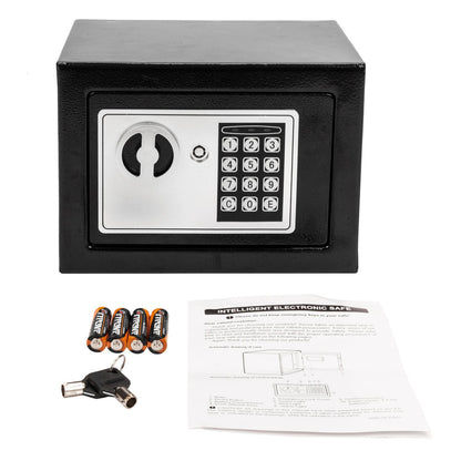 17E Home Use Electronic Password Steel Plate Safe Box Black - Discount Msrp 