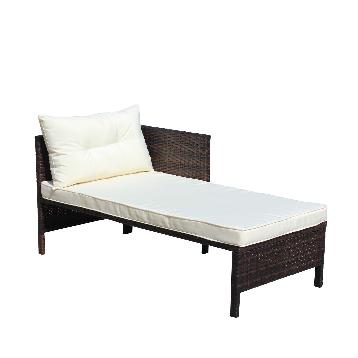 Outdoor patio Furniture sets 3 piece Conversation set wicker Ratten Sectional Sofa With Seat Cushions(Beige Cushion) - Discount Msrp 