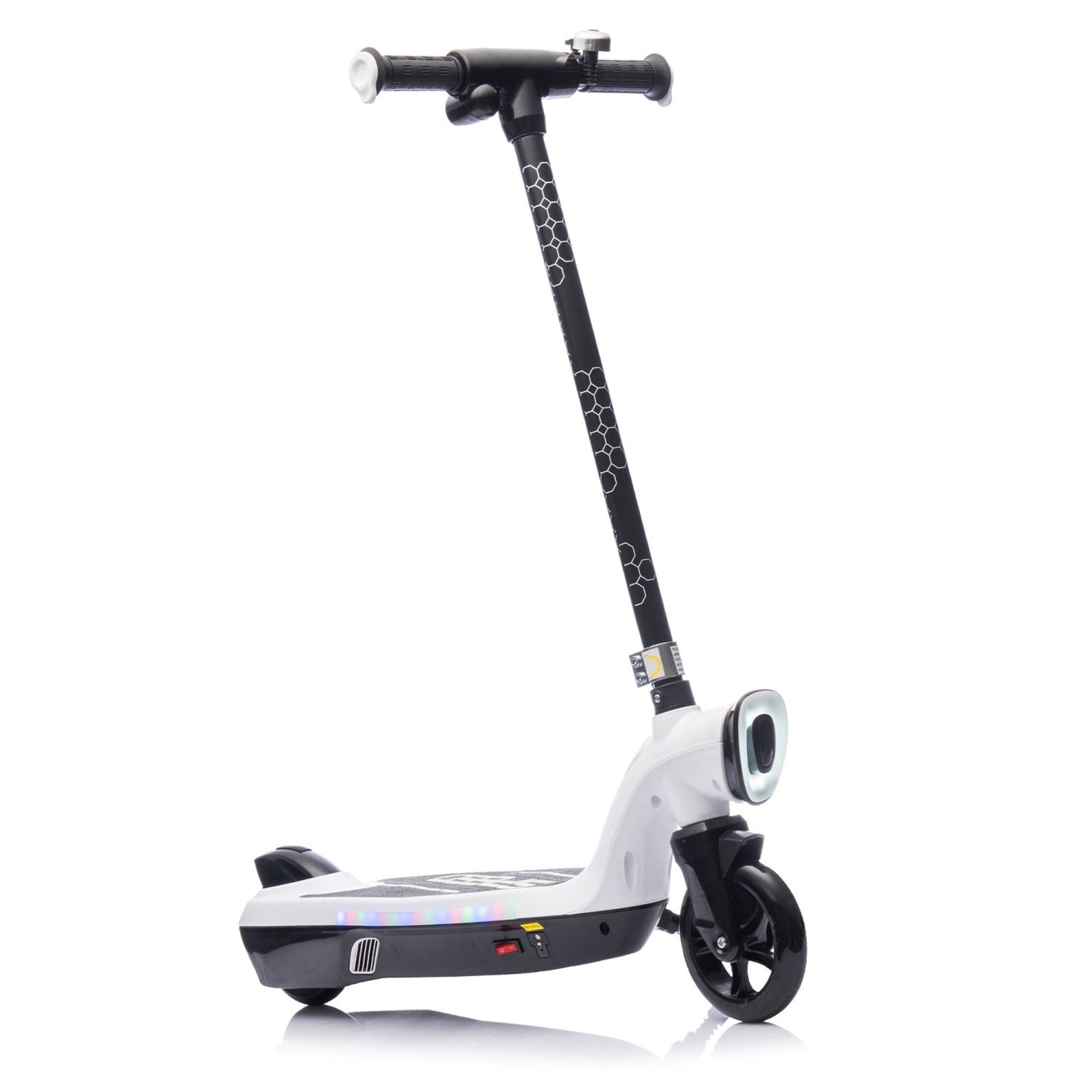 Kids Ride On Electric Scooter With Kickstand,Scooter Bell,Faster Speed And Longer Usage Time,Rear Brake,Wider Pedal,Non-Slip Handle,Colorful LED Lights,5.59-6.84 MPH For Kids 6+. - Discount Msrp 