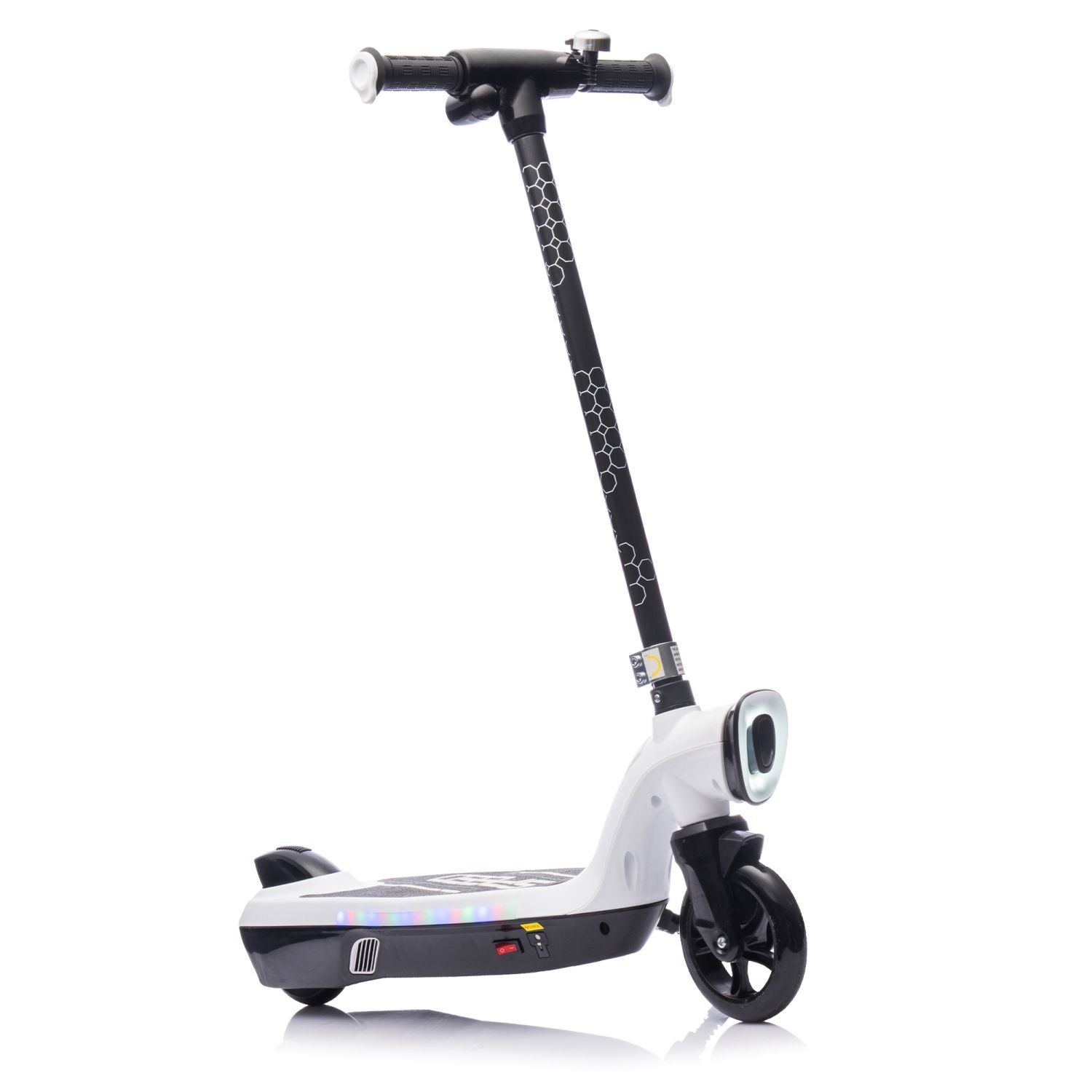 Kids Ride On Electric Scooter With Kickstand,Scooter Bell,Faster Speed And Longer Usage Time,Rear Brake,Wider Pedal,Non-Slip Handle,Colorful LED Lights,5.59-6.84 MPH For Kids 6+. - Discount Msrp 