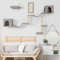 Wall-mounted Cat Tree, Cat Furniture with 2 Cat Condos House, 3 Cat Wall Shelves, 2 Ladder, 1 Cat Perch, Sisal Cat Scratching Posts and Pad - Discount Msrp 