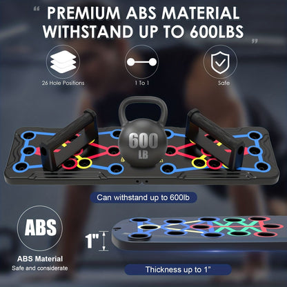 Push Up Board; Foldable Multi-Functional 20-In-1 Push Up Board; Chest Muscle Exercise Equipment For Men Women Fitness Training - Discount Msrp 