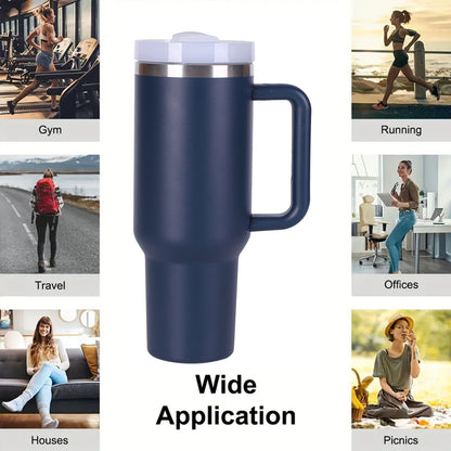 40oz V2 large capacity tumbler, With Handle And Straw Lid, Insulated Reusable Stainless Steel Water Bottles Travel Mug Coffee Cup car cup water cup For Men Women Outdoor Camping Driving, gift - Discount Msrp 
