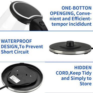 [Old Code: 93541003] ZOKOP HD-1857-A 110V 1200W 1.8L Electric Glass Kettle US Plug - Discount Msrp 