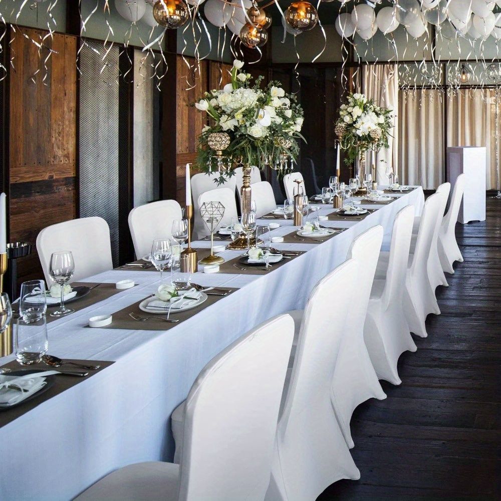 White folding chair covers - 20 elastic chair covers for wedding banquet decoration (white, 20) - Discount Msrp 